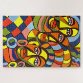 Mooie, kleurrijke Afrikaanse stammenvrouw, Legpuzzel (Horizontaal)