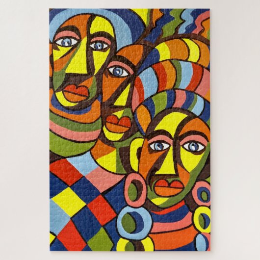 Mooie, kleurrijke Afrikaanse stammenvrouw, Legpuzzel (Verticaal)