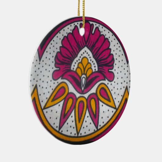 Mooie kleurrijke Afrikaanse stof Motief Art Print Keramisch Ornament (Rechts)