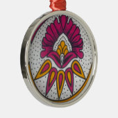 Mooie kleurrijke Afrikaanse stof Motief Art Print Metalen Ornament (Rechts)