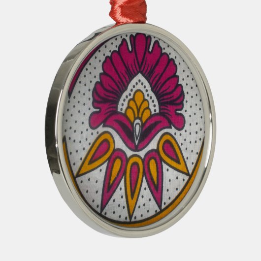 Mooie kleurrijke Afrikaanse stof Motief Art Print Metalen Ornament (Rechts)