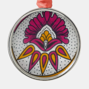 Mooie kleurrijke Afrikaanse stof Motief Art Print Metalen Ornament