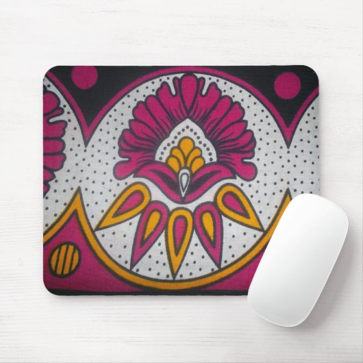 Mooie kleurrijke Afrikaanse stof Motief Art Print Muismat (Met muis)