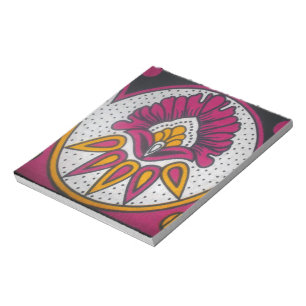 Mooie kleurrijke Afrikaanse stof Motief Art Print Notitieblok