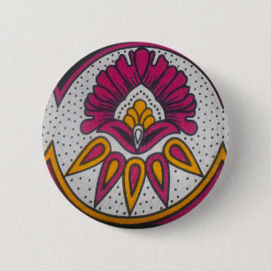 Mooie kleurrijke Afrikaanse stof Motief Art Print Ronde Button 5,7 Cm