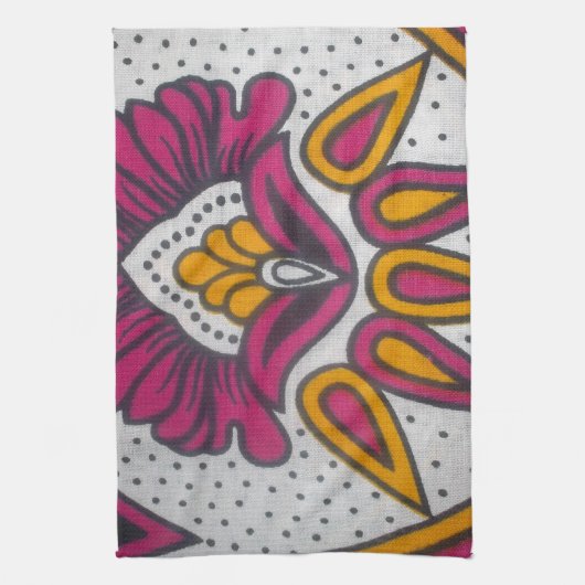 Mooie kleurrijke Afrikaanse stof Motief Art Print Theedoek (Verticaal)