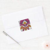Mooie kleurrijke Afrikaanse stof Motief Art Print Vierkante Sticker (Envelop)