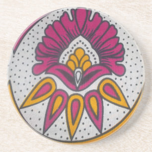 Mooie kleurrijke Afrikaanse stof Motief Art Print Zandsteen Onderzetter