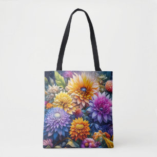 Mooie Kleurrijke Ai Kunst Bloemen  Tote Bag