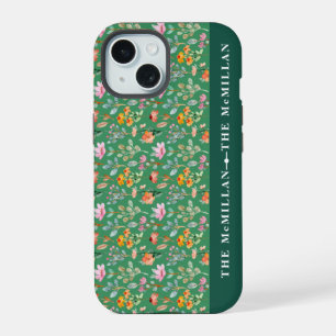 Mooie Kleurrijke aquarel bloempatroon roze iPhone 15 Case