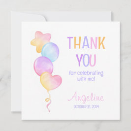 Mooie Kleurrijke Ballon Kinderen Verjaardag Bedank Bedankkaart