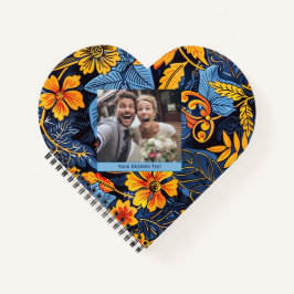 Mooie Kleurrijke Blauw Groene Bloemige Spiraal Not Notitieboek