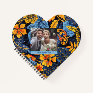 Mooie Kleurrijke Blauw Groene Bloemige Spiraal Not Notitieboek