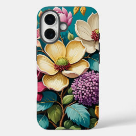 Mooie Kleurrijke Bloem Kunst iPhone 16 Hoesje