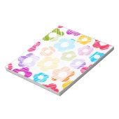 Mooie kleurrijke bloem meisjesachtig vrolijk bloem notitieblok (Linkerzijde)