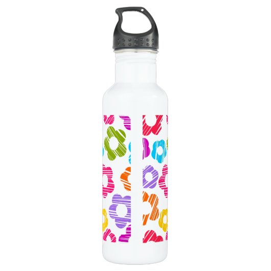 Mooie kleurrijke bloem meisjesachtig vrolijk bloem waterfles  (Achterkant)