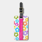 Mooie kleurrijke bloem meisjesachtig vrolijke bloe bagagelabel (Voorkant verticaal)