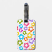 Mooie kleurrijke bloem meisjesachtig vrolijke bloe bagagelabel (Achterkant verticaal)