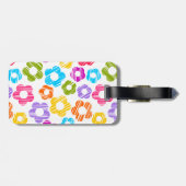 Mooie kleurrijke bloem meisjesachtig vrolijke bloe bagagelabel (Achterkant horizontaal)