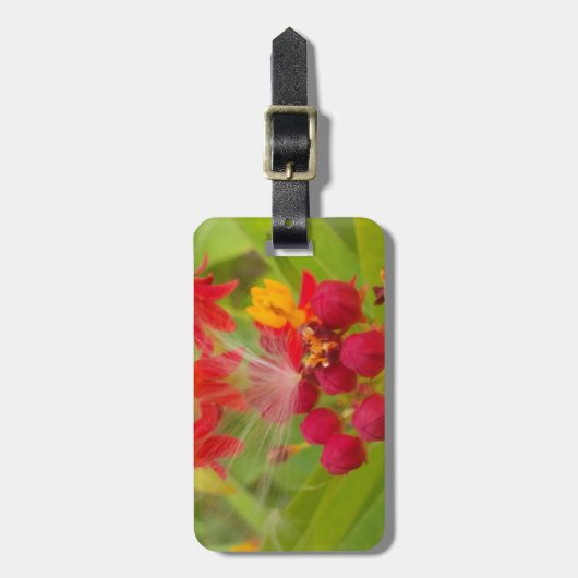 Mooie kleurrijke bloem met Milkweed Art Print Bagagelabel (Voorkant verticaal)