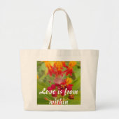 Mooie kleurrijke bloem met Milkweed Art Print Grote Tote Bag (Voorkant)