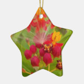 Mooie kleurrijke bloem met Milkweed Art Print Keramisch Ornament (Links)