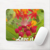 Mooie kleurrijke bloem met Milkweed Art Print Muismat (Met muis)