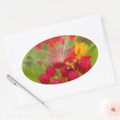 Mooie kleurrijke bloem met Milkweed Art Print Ovale Sticker (Envelop)