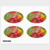 Mooie kleurrijke bloem met Milkweed Art Print Ovale Sticker (Vel)
