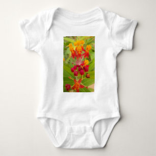 Mooie kleurrijke bloem met Milkweed Art Print Romper