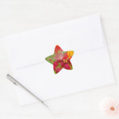 Mooie kleurrijke bloem met Milkweed Art Print Ster Sticker (Envelop)