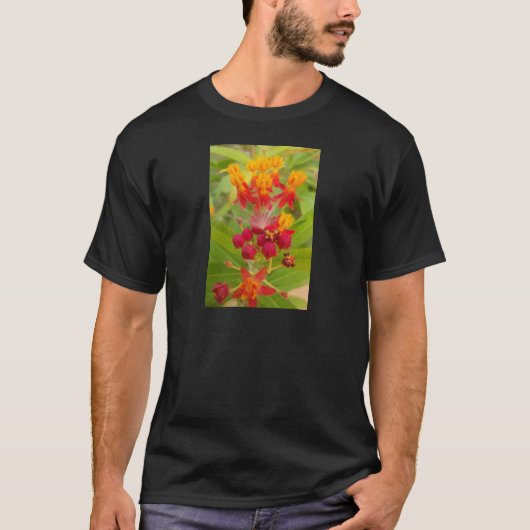 Mooie kleurrijke bloem met Milkweed Art Print T-shirt (Voorkant)
