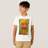 Mooie kleurrijke bloem met Milkweed Art Print T-shirt (Voorkant volledig)