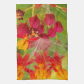 Mooie kleurrijke bloem met Milkweed Art Print Theedoek (Verticaal)