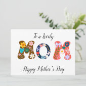 Mooie Kleurrijke Bloem Moeder Moederdag Kaart (Staand voorkant)