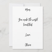 Mooie Kleurrijke Bloem Moeder Moederdag Kaart (Achterkant)