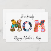 Mooie Kleurrijke Bloem MOEDER Moederdagkaart Feestdagenkaart (Voorkant / Achterkant)