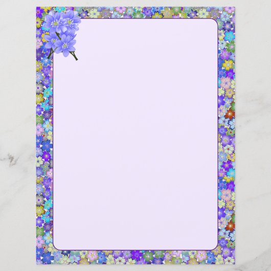 Mooie kleurrijke bloemen 8,5 x 11 Briefpapier (Voorkant)