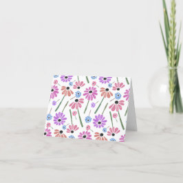 Mooie Kleurrijke Bloemen Bedankkaart