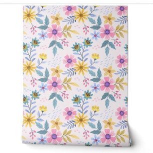 Mooie kleurrijke bloemen behang