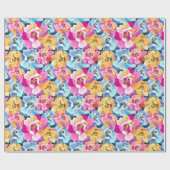 Mooie, kleurrijke bloemen cadeaupapier (Vlak)