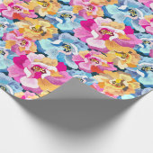 Mooie, kleurrijke bloemen cadeaupapier (Hoek)