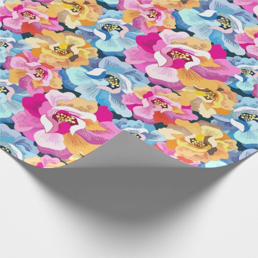 Mooie, kleurrijke bloemen cadeaupapier (Hoek)