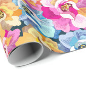 Mooie, kleurrijke bloemen cadeaupapier (Rol Hoek)