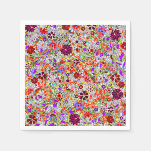 Mooie kleurrijke bloemen collage ontwerp servet