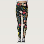 Mooie, kleurrijke bloemen en botanische Planten Leggings<br><div class="desc">Verbluffende leggings met een patroon van kleurrijke roze,  rode en gele bloemen en planten tegen een zwarte achtergrond. Elegant,  maar speelrijk,  waardoor ze perfect zijn voor een nacht uit,  concert,  festival,  yoga-werkout of elke dag draag.</div>