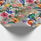 Mooie kleurrijke bloemen en vogels Wrapping Paper Cadeaupapier (Hoek)
