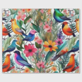 Mooie kleurrijke bloemen inpakpapier (Vlak)