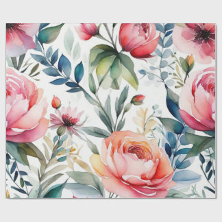 Mooie kleurrijke bloemen inpakpapier