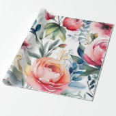 Mooie kleurrijke bloemen inpakpapier (Uitgerold)